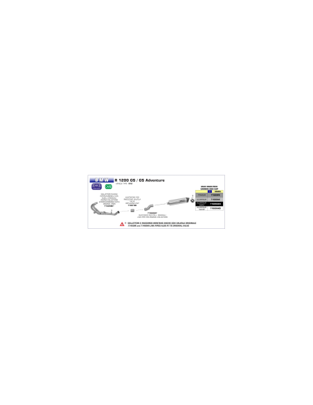 ARROW Escape negro aluminio BMW R1200GS 04-12 y Adventure OC