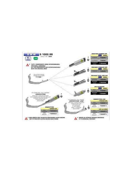 ARROW KIT escape BMW S1000RR 19- COMPETITION Titanio