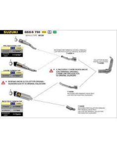 ARROW Colector adaptador acero Suzuki GSR750 11-/GSXS75017- 2