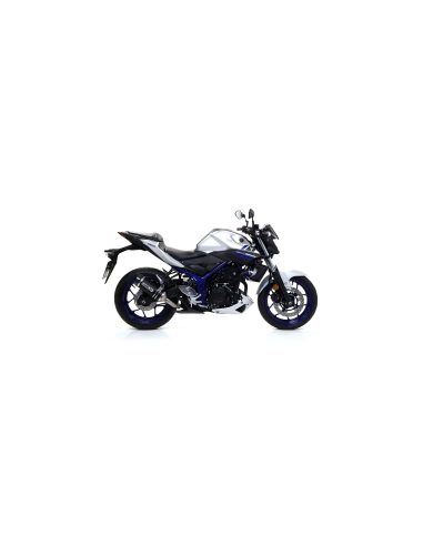 ARROW Escape aluminio negro fondo carbono Yamaha MT-03, YZF R3 / R25 15-