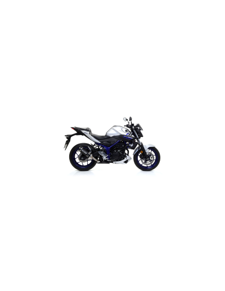 ARROW Escape aluminio negro fondo carbono Yamaha MT-03, YZF R3 / R25 15-