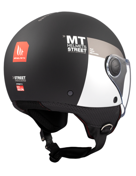 CASCO MT HELMETS MODELO STREET S INBOARD D2 MATT