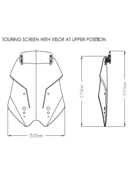 Parabrisas Ahumado claro Touring Kawasaki Versys 1000 SE 19+