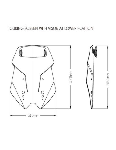Parabrisas Ahumado claro Touring Kawasaki Versys 1000 SE 19+
