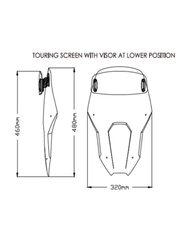Cupula Touring Ahumado Claro con visera Honda Africa Twin 1100 20+