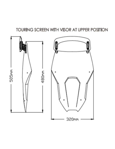 Cupula Touring Ahumado Claro con visera Honda Africa Twin 1100 20+