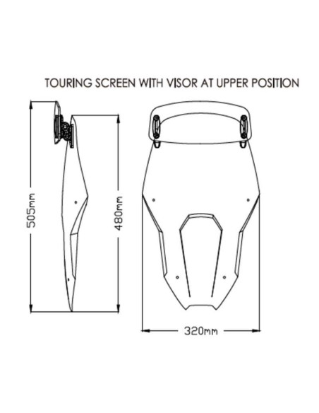 Cupula Touring Ahumado Claro con visera Honda Africa Twin 1100 20+