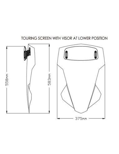 Cupula touring Ahumado claro Yamaha MT07 Tracer 20+