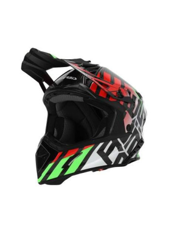 CASCO ACERBIS STEEL CARBON VERDE Y ROJO