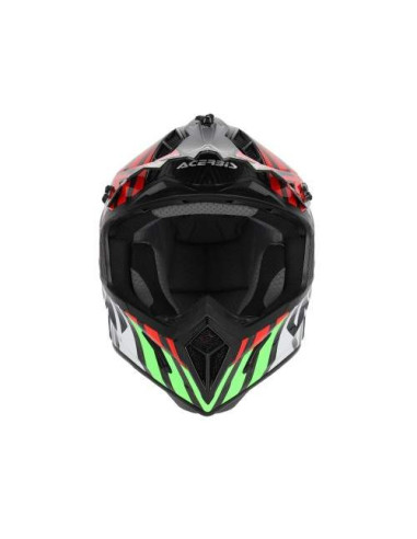CASCO ACERBIS STEEL CARBON VERDE Y ROJO