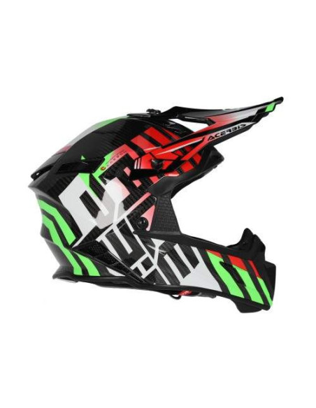 CASCO ACERBIS STEEL CARBON VERDE Y ROJO