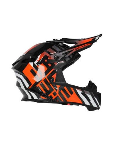 CASCO ACERBIS STEEL CARBON NEGRO Y NARANJA FLUOR
