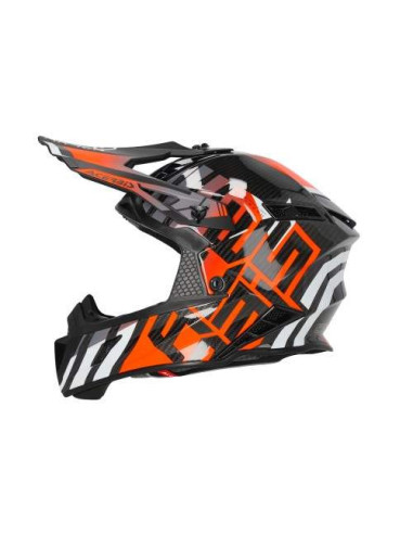 CASCO ACERBIS STEEL CARBON NEGRO Y NARANJA FLUOR