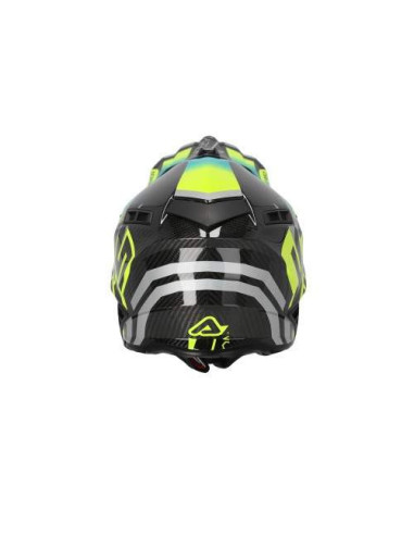 CASCO ACERBIS STEEL CARBON TURQUESA AMARILLO FLUOR Y NEGRO