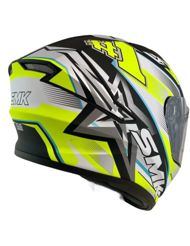 Casco Integral Marca SMK Modelo Stellar UNO Color Blanco Fluor Mate 22.06