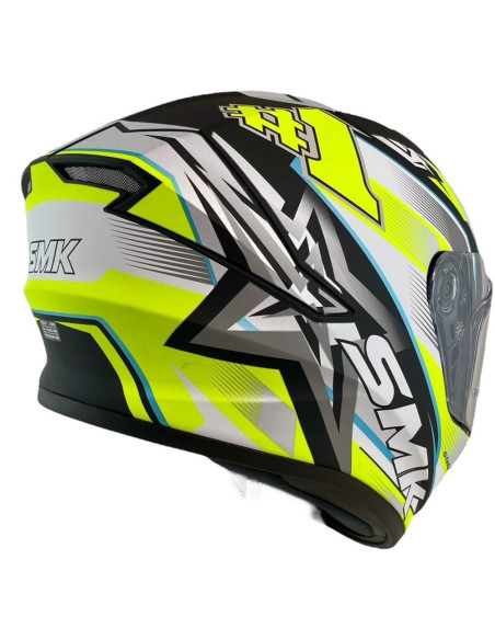Casco Integral Marca SMK Modelo Stellar UNO Color Blanco Fluor Mate 22.06