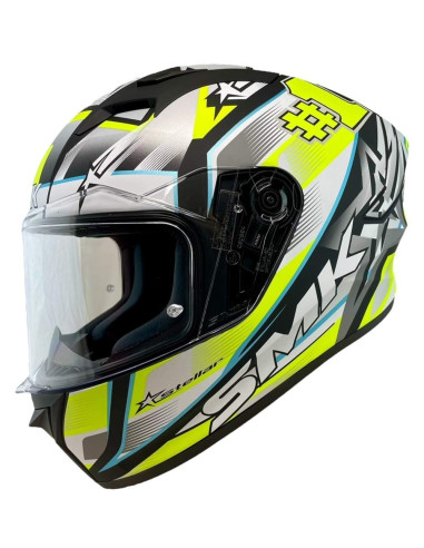 Casco Integral Marca SMK Modelo Stellar UNO Color Blanco Fluor Mate 22.06