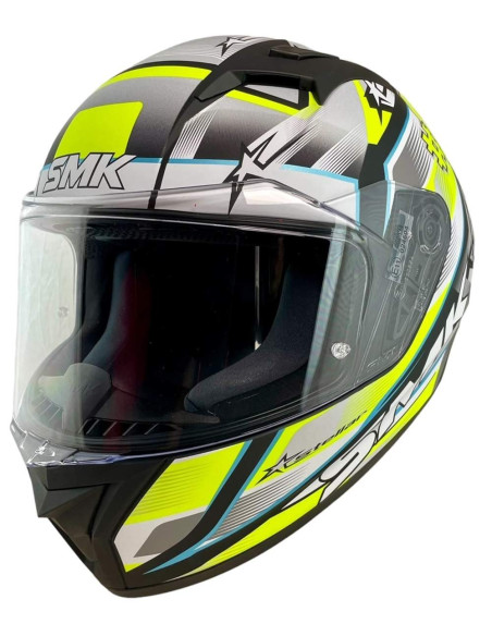 Casco Integral Marca SMK Modelo Stellar UNO Color Blanco Fluor Mate 22.06