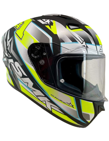 Casco Integral Marca SMK Modelo Stellar UNO Color Blanco Fluor Mate 22.06