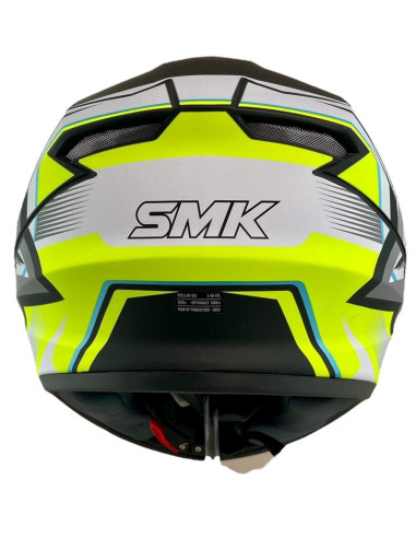 Casco Integral Marca SMK Modelo Stellar UNO Color Blanco Fluor Mate 22.06