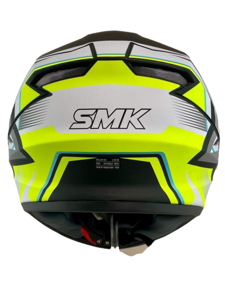 Casco Integral Marca SMK Modelo Stellar UNO Color Blanco Fluor Mate 22.06