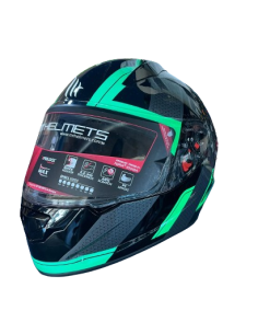 MT HELMETS Casco Modular STINGER Negro y Verde Casco de Exposición OUTLET 2