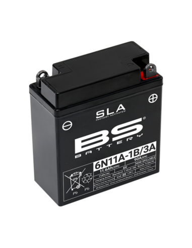 Batería Marca BS BATTERY SLA sin mantenimiento activada de fábrica - 6N11A-1B/3A