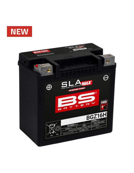 Batería Marca BS BATTERY SLA Max sin mantenimiento activada en fábrica - BGZ16H