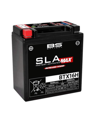 Batería Marca BS BATTERY SLA Max sin mantenimiento activada en fábrica BTX16H