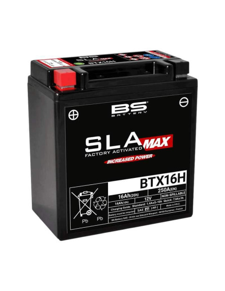 Batería Marca BS BATTERY SLA Max sin mantenimiento activada en fábrica BTX16H