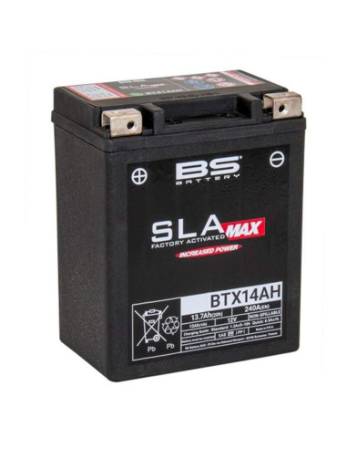 Batería Marca BS BATTERY SLA Max activada de fábrica sin mantenimiento - BTX14AH MAX FA
