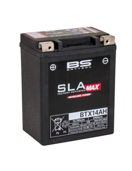 Batería Marca BS BATTERY SLA Max activada de fábrica sin mantenimiento - BTX14AH MAX FA