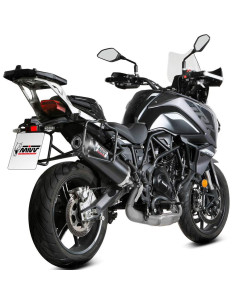 Escape Marca Mivv oval negro copa carbono para Benelli trk 702 - x 23-