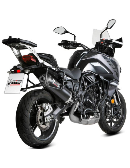 Escape Marca Mivv oval negro copa carbono para Benelli trk 702 - x 23-