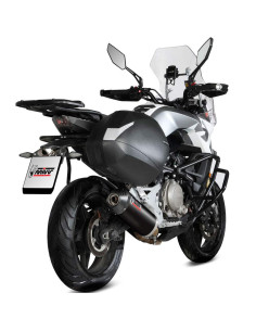 Escape Marca Mivv oval negro copa carbono para cf moto 650mt 21-