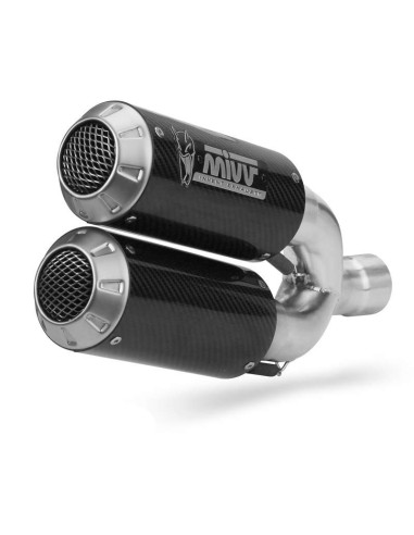 Escape doble de carbono Marca Mivv M3 para Ducati Monster 1200 2014-2016