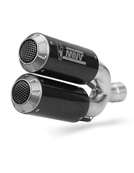 Escape doble de carbono Marca Mivv M3 para Ducati Monster 1200 2014-2016