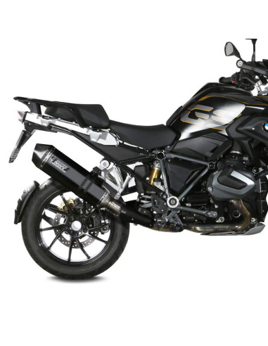 Escape acero inox negro Marca Mivv con tapa y agarre en carbono para BMW R1250GS/ADVENTURE 2018-