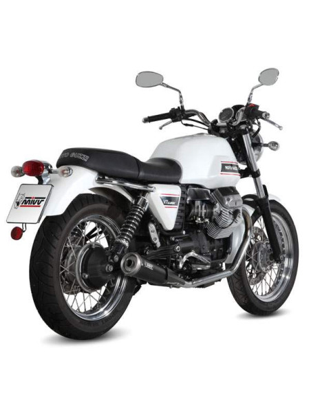 Escape doble ghibli negro para motoguzzi v7classic-special 08-16 Marca Mivv