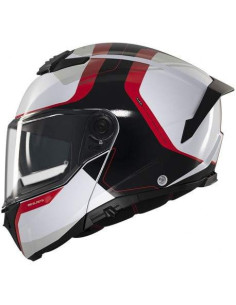 MT HELMETS Casco Modular Atom 2 SV EMALLA B0 Mate Blanco y Rojo Totalmente Homologado 2