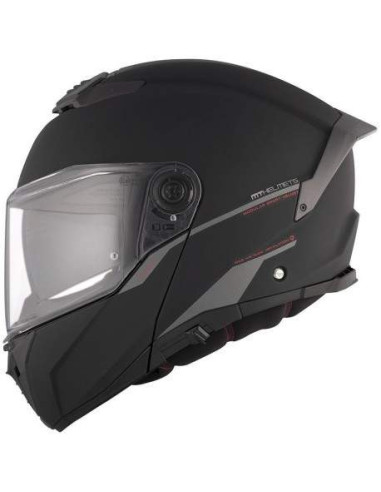MT HELMETS Casco Modular Atom 2 SV SOLID A1 Negro Mate Totalmente Homologado