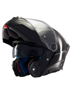 MT HELMETS Casco Modular Atom 2 SV SOLID A1 Negro Brillo Totalmente Homologado