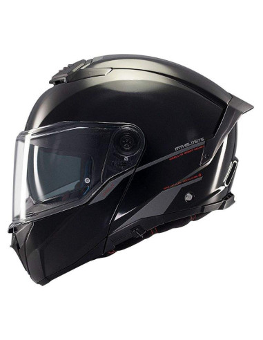 MT HELMETS Casco Modular Atom 2 SV SOLID A1 Negro Brillo Totalmente Homologado