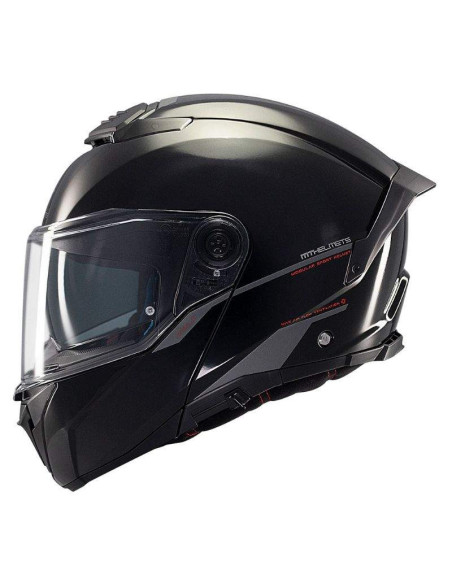 MT HELMETS Casco Modular Atom 2 SV SOLID A1 Negro Brillo Totalmente Homologado