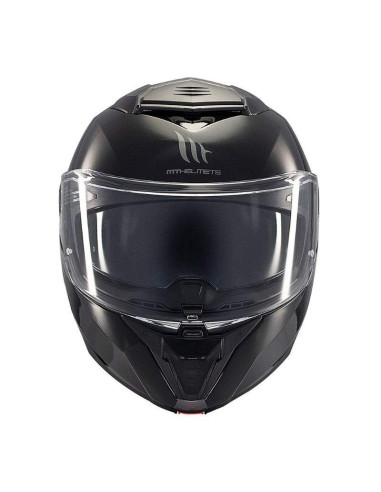 MT HELMETS Casco Modular Atom 2 SV SOLID A1 Negro Brillo Totalmente Homologado