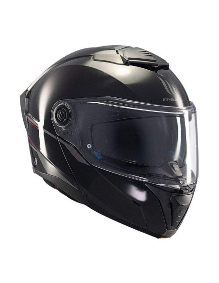 MT HELMETS Casco Modular Atom 2 SV SOLID A1 Negro Brillo Totalmente Homologado