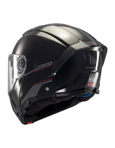 MT HELMETS Casco Modular Atom 2 SV SOLID A1 Negro Brillo Totalmente Homologado