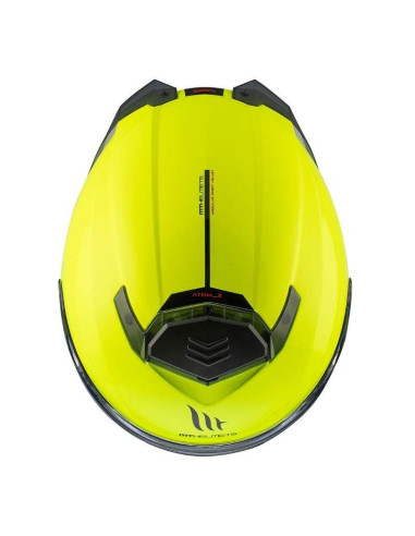 MT HELMETS Casco Modular Atom 2 SV SOLID A3 Amarillo Fluor Brillo Totalmente Homologado