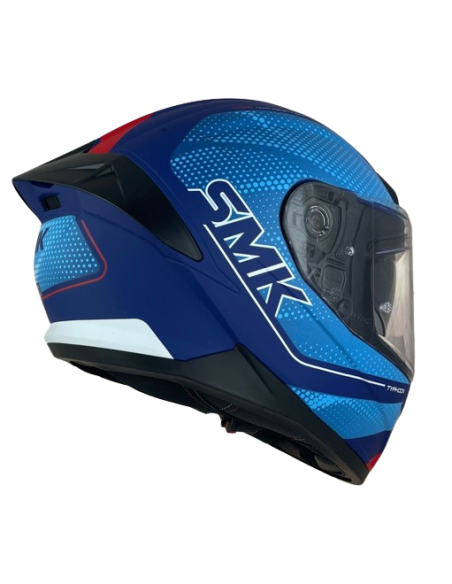 SMK HELMETS Casco Integral Modelo Typhoon Mystic Decorado Mate Azul Totalmente Homologado