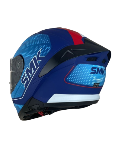 SMK HELMETS Casco Integral Modelo Typhoon Mystic Decorado Mate Azul Totalmente Homologado